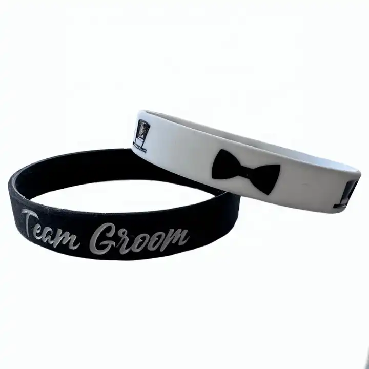 Personalized wedding groom team silicone bracelet rubber bracele